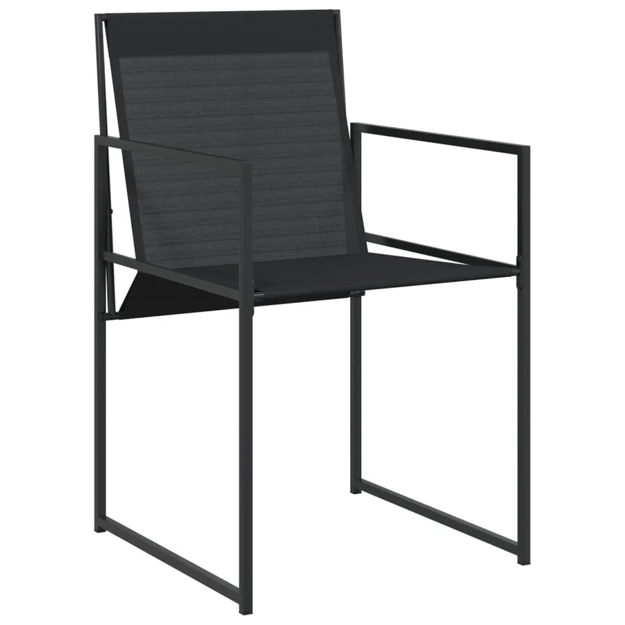 Ensemble à manger de jardin 5 pcs noir textilène - 4