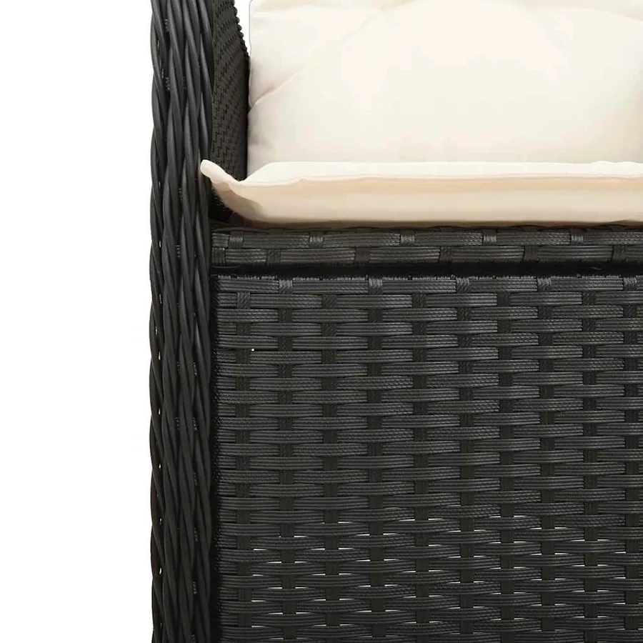 Ensemble de bistro de jardin 3 pcs coussins noir poly rotin - 6