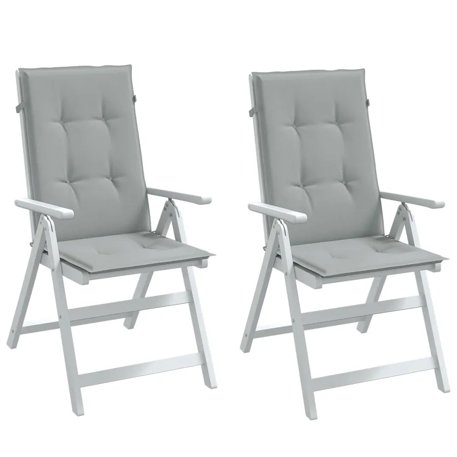 Coussins de chaise à dossier haut lot de 2 gris clair mélangé