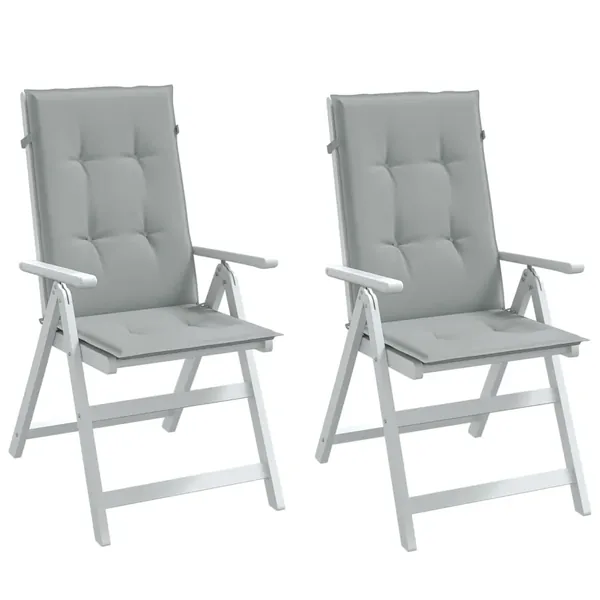 Coussins de chaise à dossier haut lot de 2 gris clair mélangé