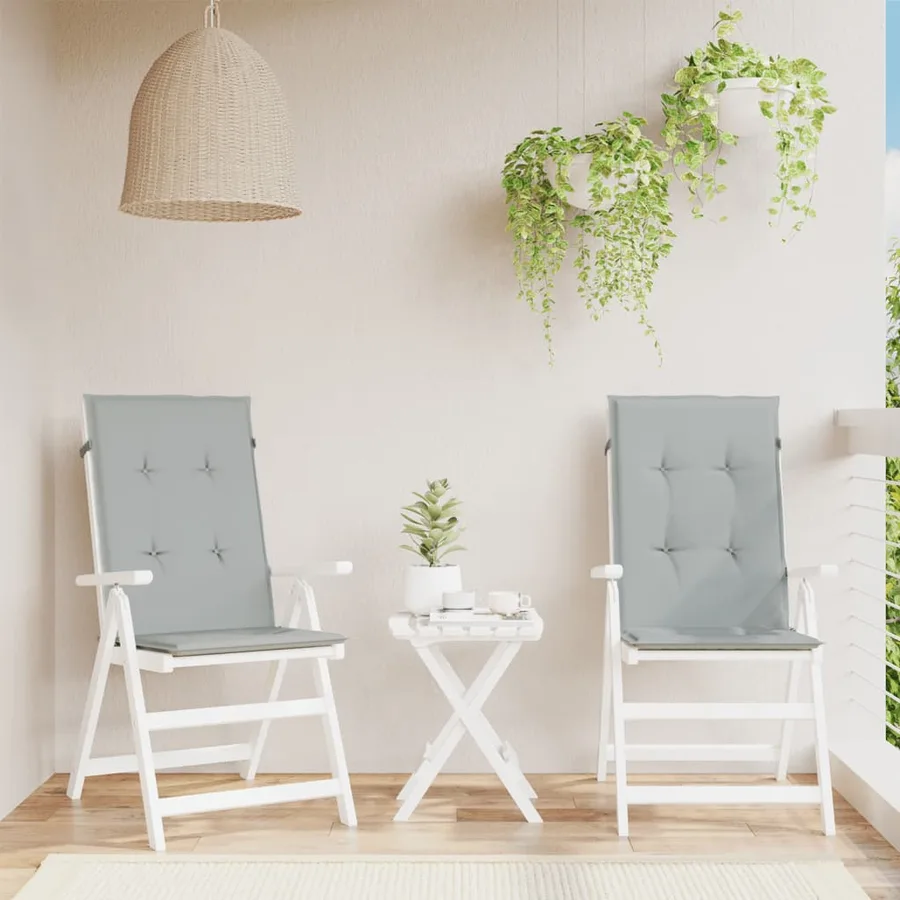 Coussins de chaise à dossier haut lot de 2 gris clair mélangé - 3