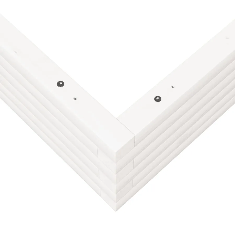 Jardinière blanc 110x110x23 cm bois de pin massif - 8