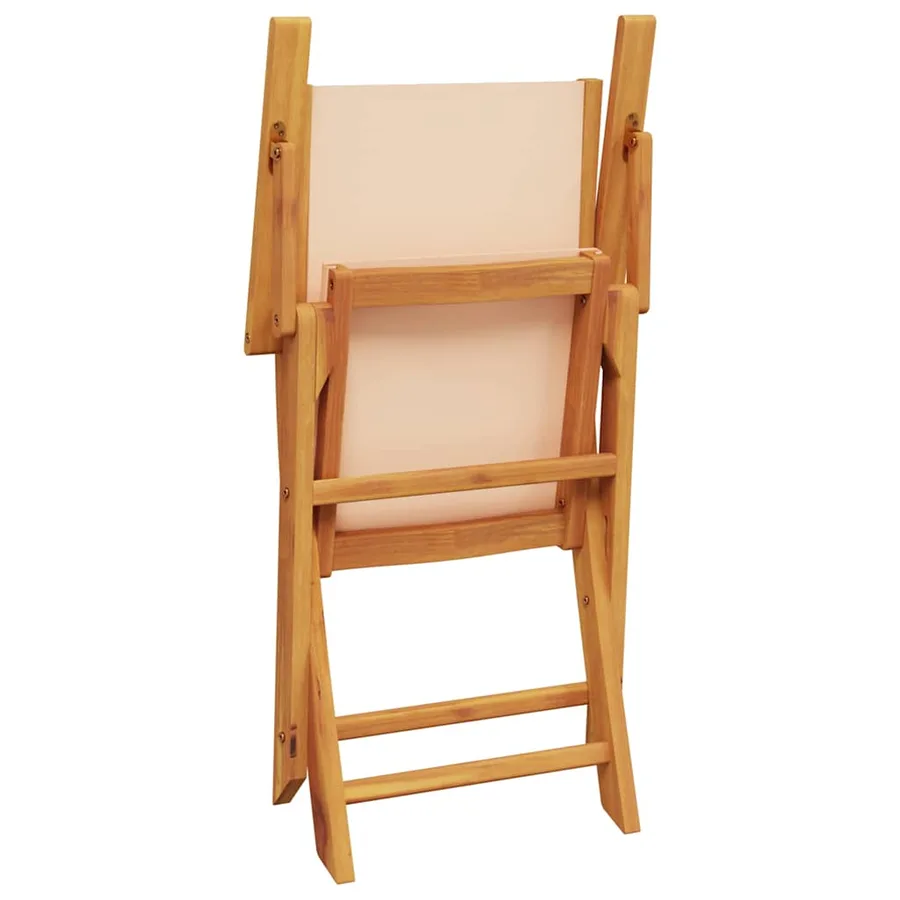 Chaises de jardin lot de 2 beige bois d'acacia massif et tissu - 8