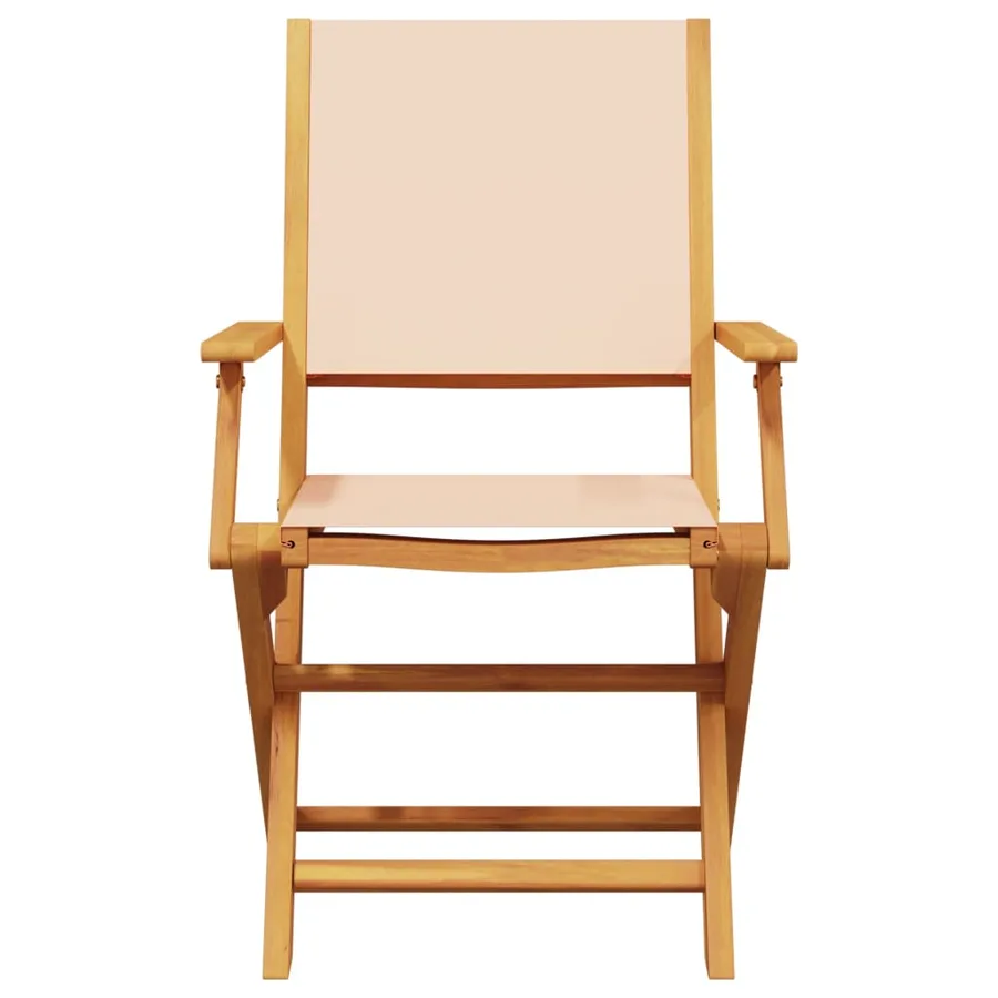 Ensemble à manger de jardin 5 pcs beige tissu et bois massif - 4