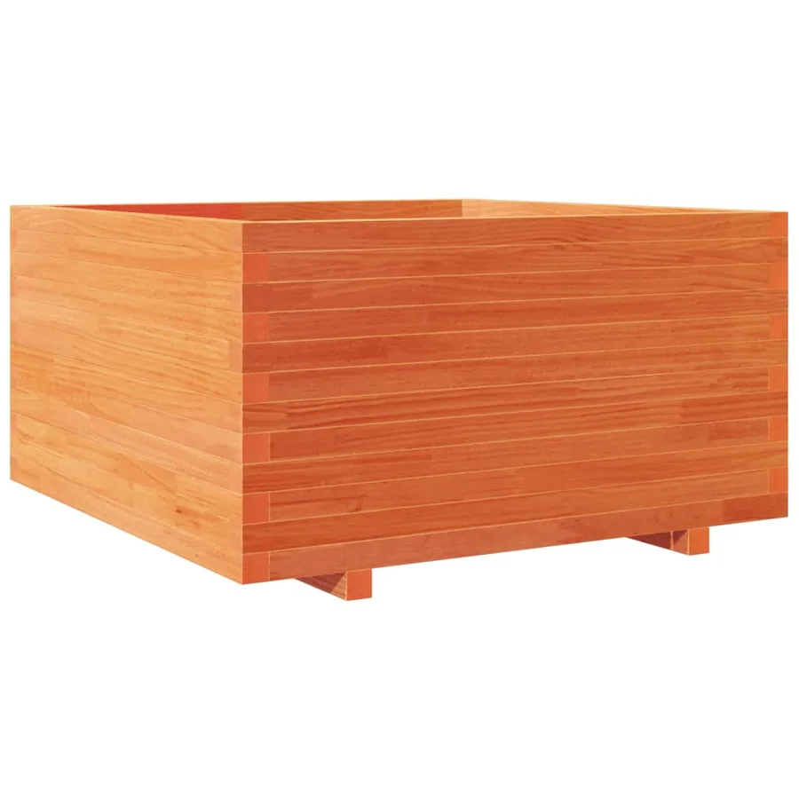 Jardinière cire marron 90x90x49,5 cm bois de pin massif - 2