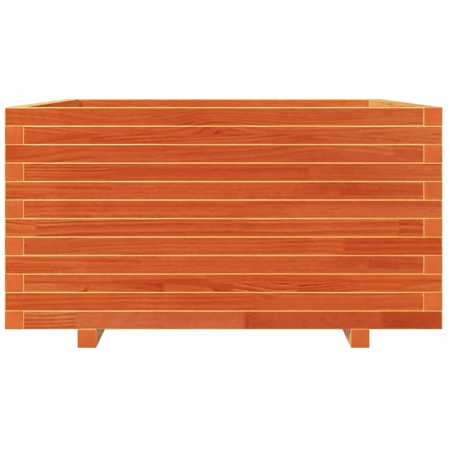 Jardinière cire marron 90x90x49,5 cm bois de pin massif - 5