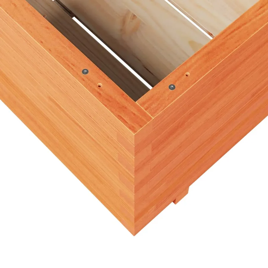 Jardinière cire marron 90x90x49,5 cm bois de pin massif - 8