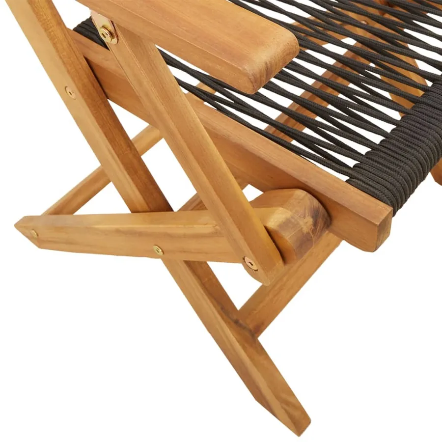 Ensemble de bistro 3 pcs noir polypropylène et bois massif - 9