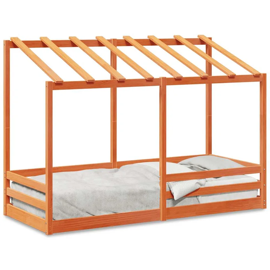 Lit pour enfants sans matelas cire marron 90x190 cm pin massif - 2
