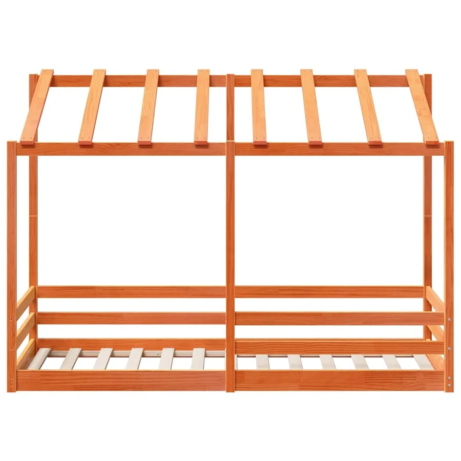 Lit pour enfants sans matelas cire marron 90x190 cm pin massif - 4