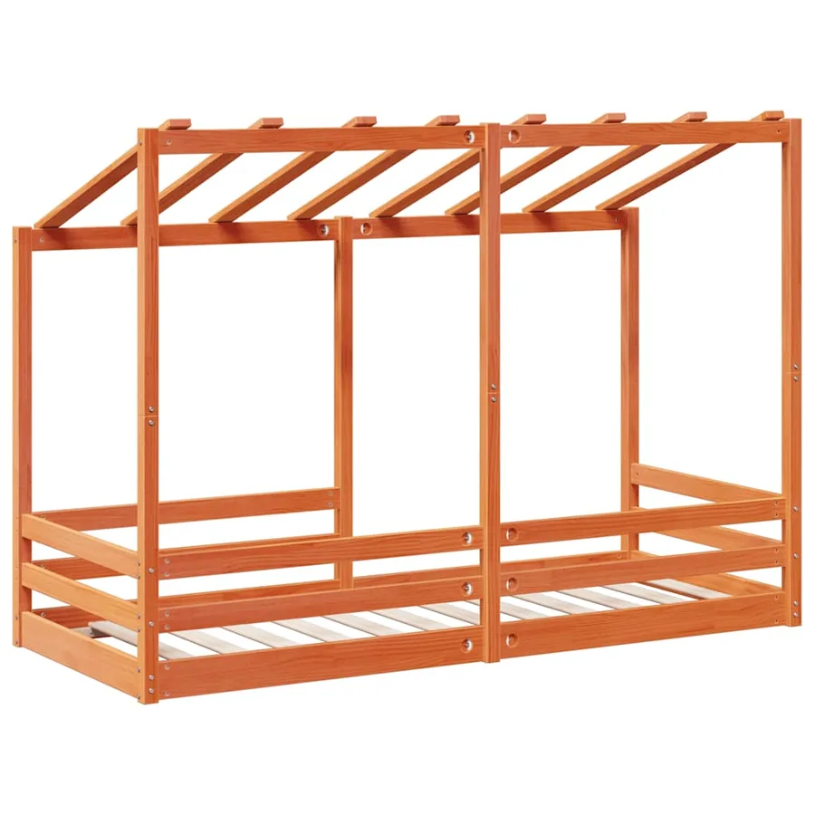Lit pour enfants sans matelas cire marron 90x190 cm pin massif - 6