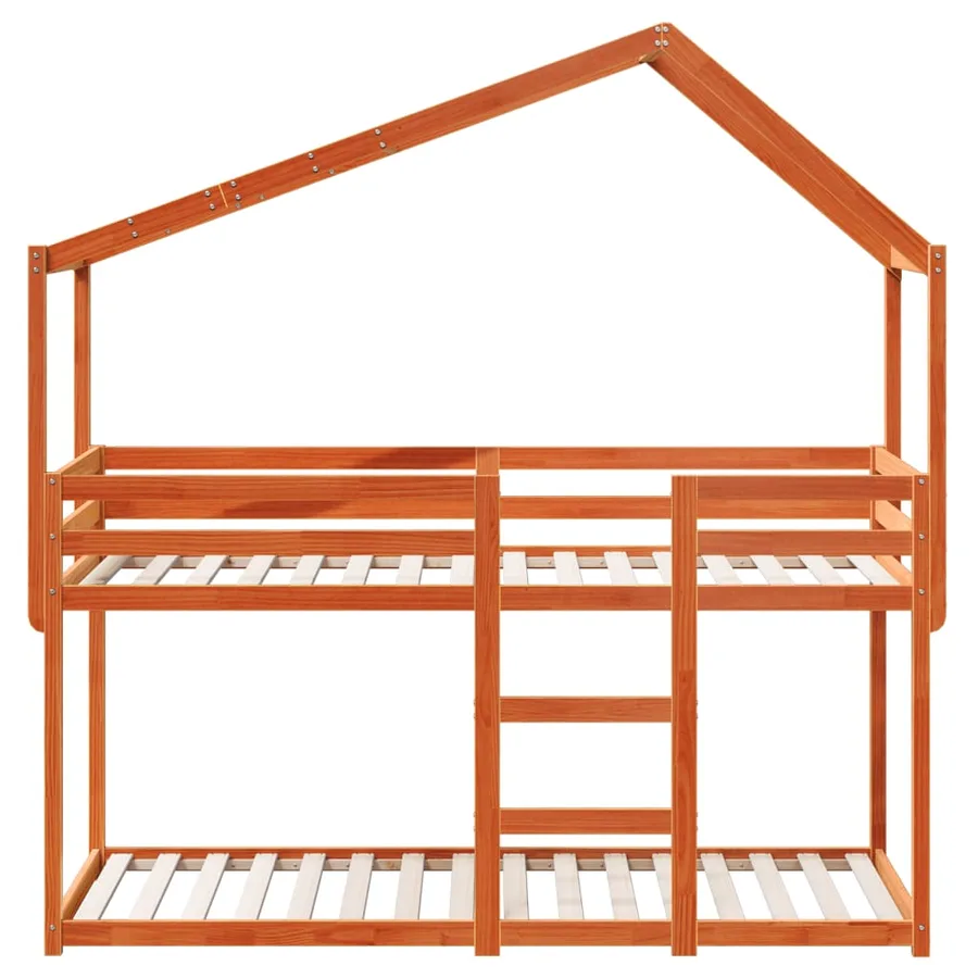 Lit superposé sans matelas cire marron 90x200 cm pin massif - 4