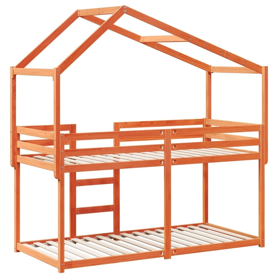 Lit superposé sans matelas cire marron 90x200 cm pin massif - 8
