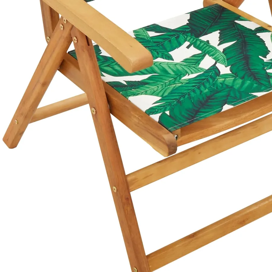 Chaises inclinables de jardin lot de 6 vert tissu bois massif - 8