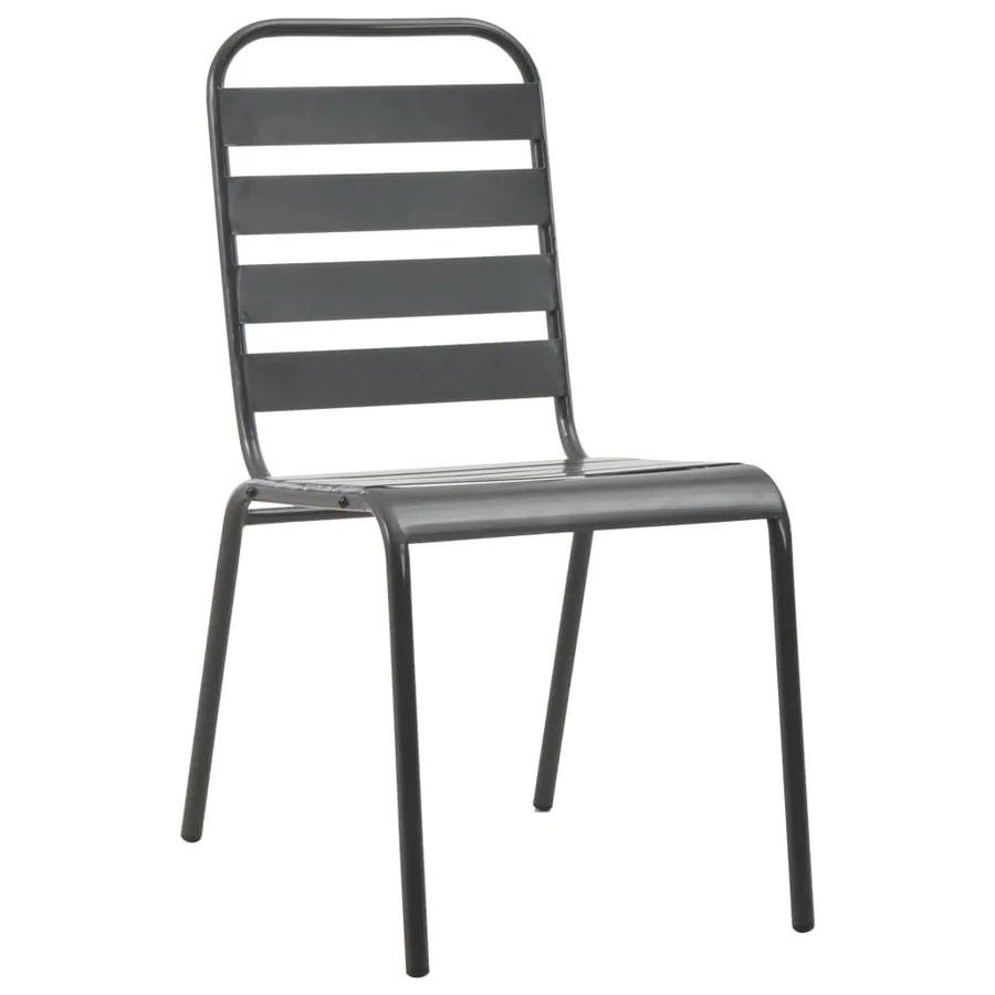 Ensemble de chaises de jardin empilables 7 pcs anthracite - 4