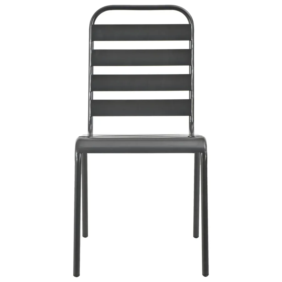 Ensemble de chaises de jardin empilables 7 pcs anthracite - 5