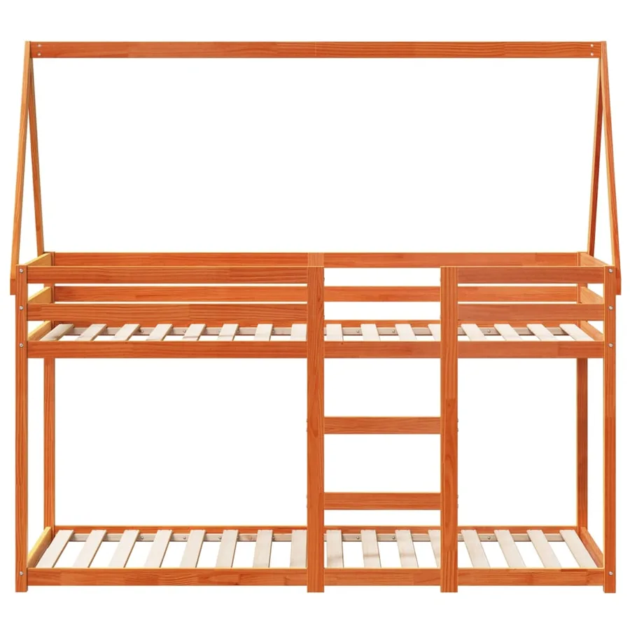 Lit superposé sans matelas cire marron 90x190 cm pin massif - 4