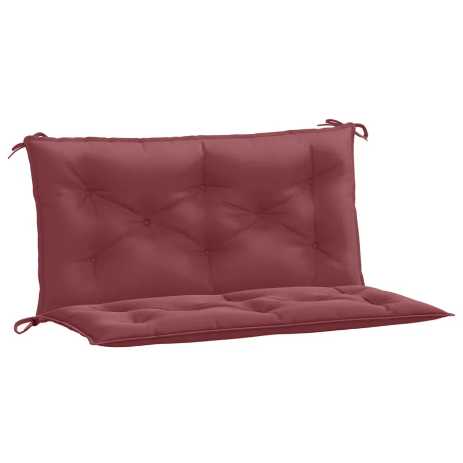 Coussins de banc de jardin lot de 2 rouge bordeaux mélangé - 2