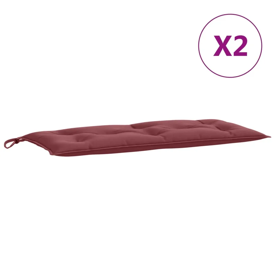 Coussins de banc de jardin lot de 2 rouge bordeaux mélangé - 4