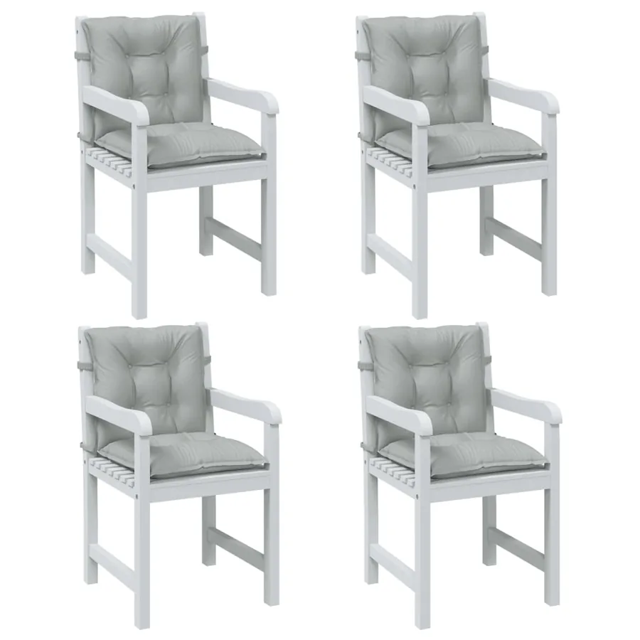 Coussins de chaise à dossier bas lot de 4 gris clair mélangé