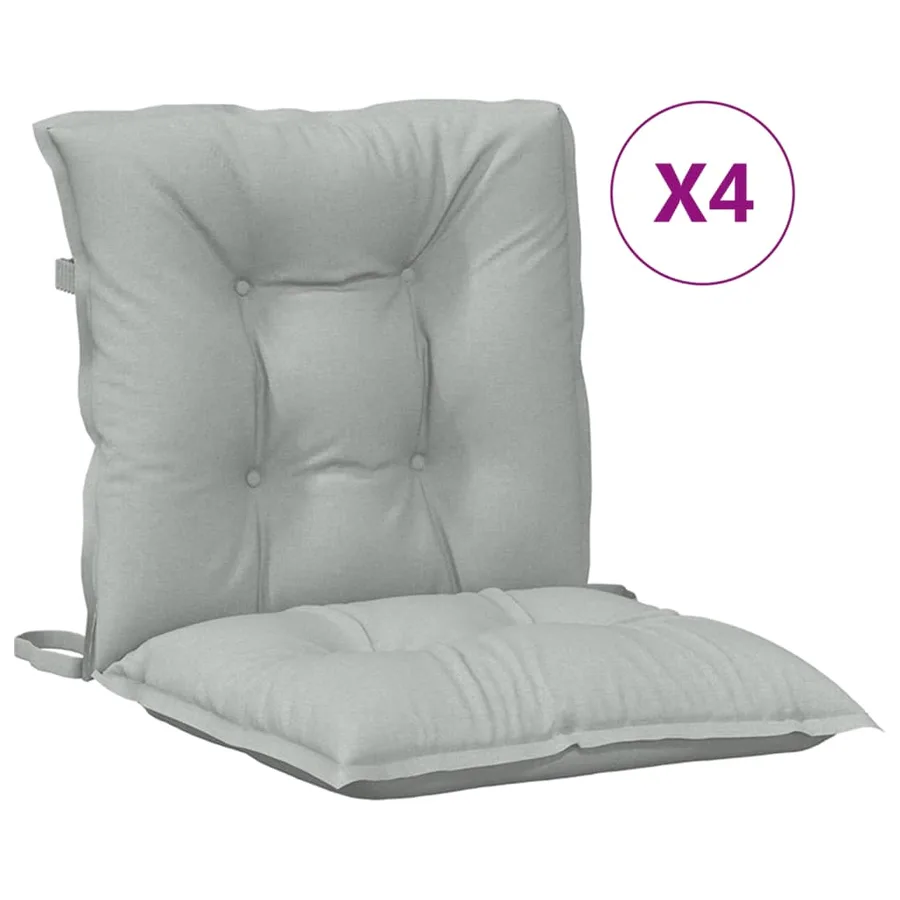 Coussins de chaise à dossier bas lot de 4 gris clair mélangé - 2