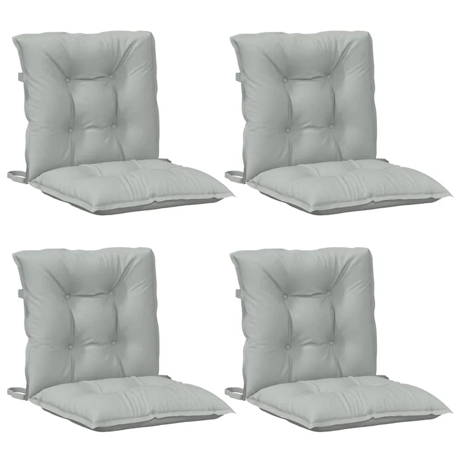 Coussins de chaise à dossier bas lot de 4 gris clair mélangé - 4