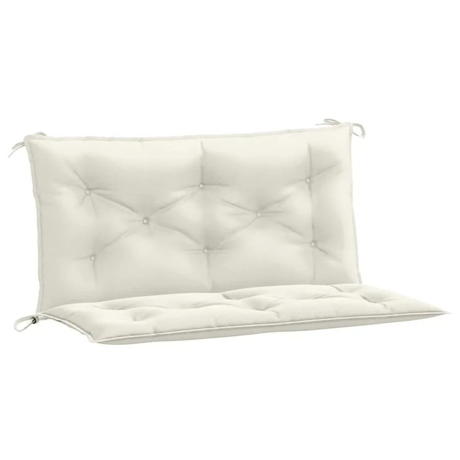 Coussins de banc de jardin lot de 2 crème mélangé tissu - 2