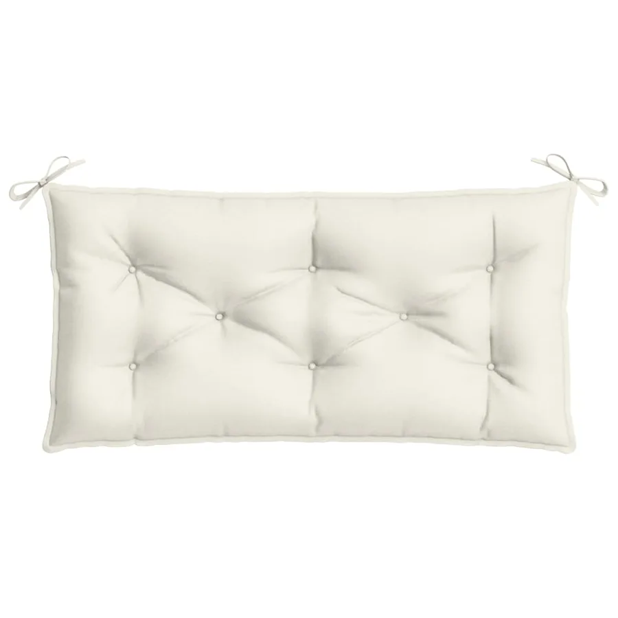Coussins de banc de jardin lot de 2 crème mélangé tissu - 6