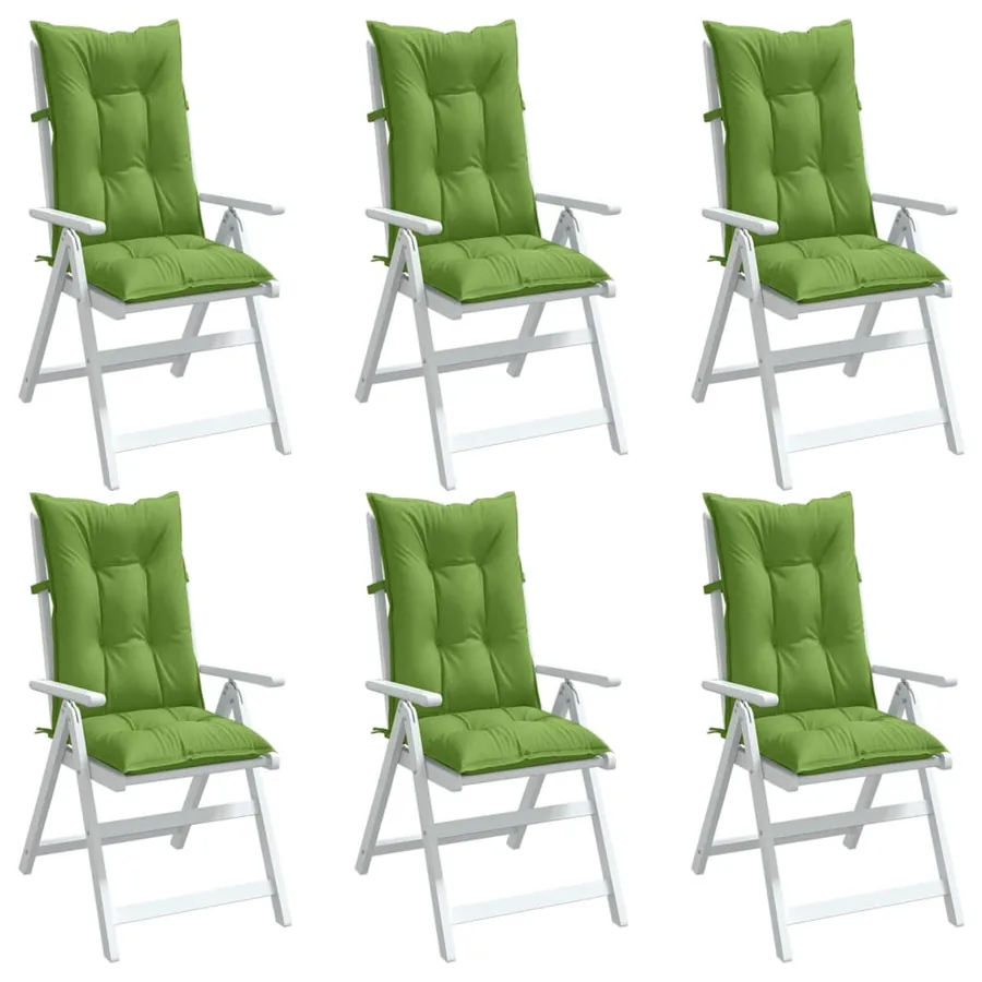 Coussins de chaise à dossier haut lot de 6 vert mélangé tissu