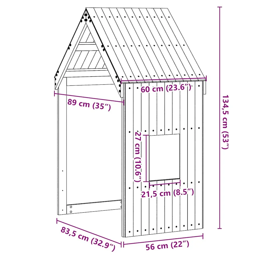 Toit de lit pour enfants 60x89x134,5 cm bois de pin massif - 9
