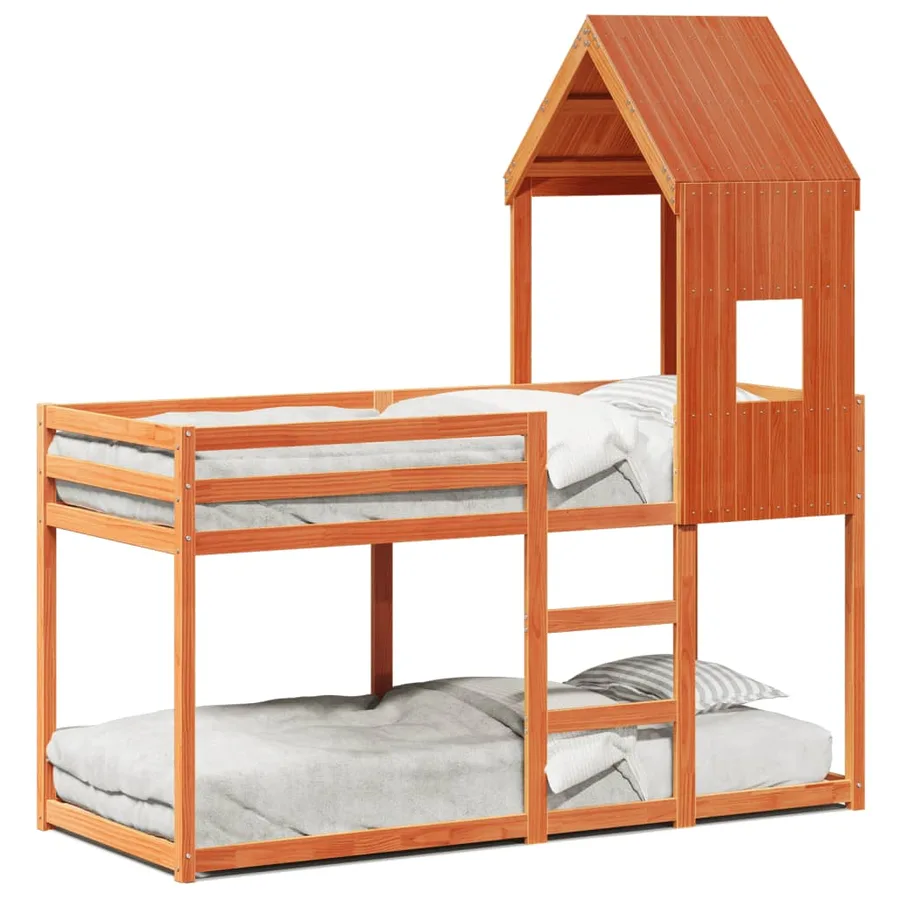 Lit superposé sans matelas cire marron 80x200 cm pin massif - 2