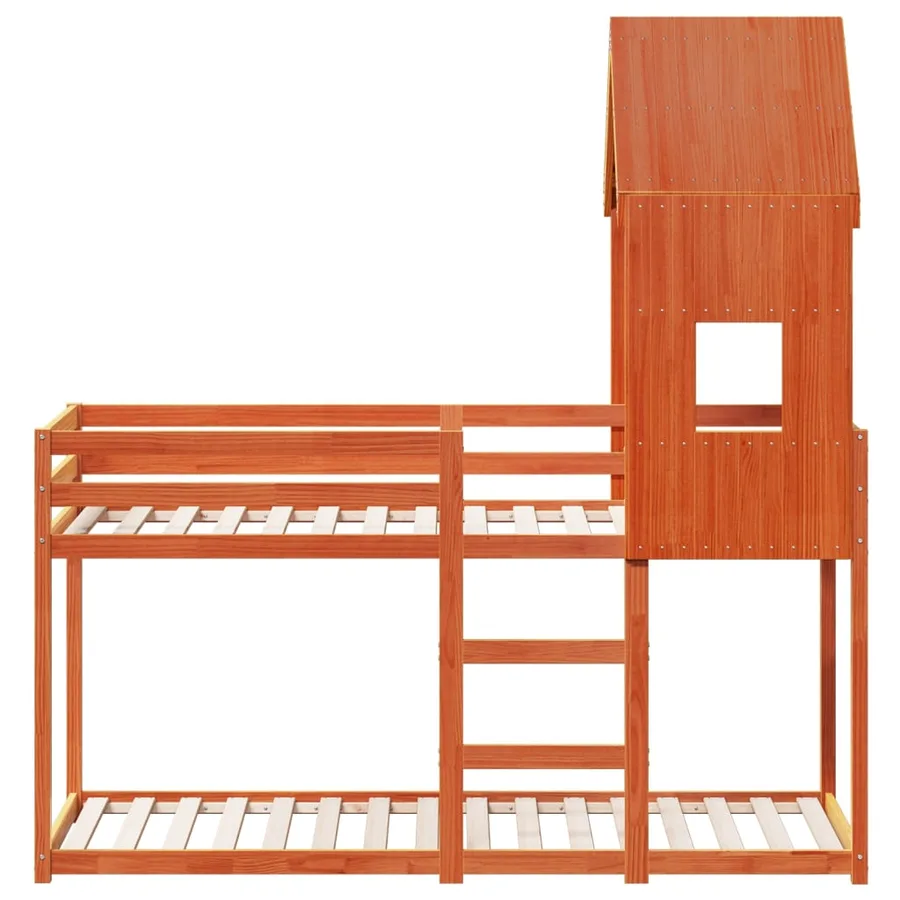 Lit superposé sans matelas cire marron 80x200 cm pin massif - 4