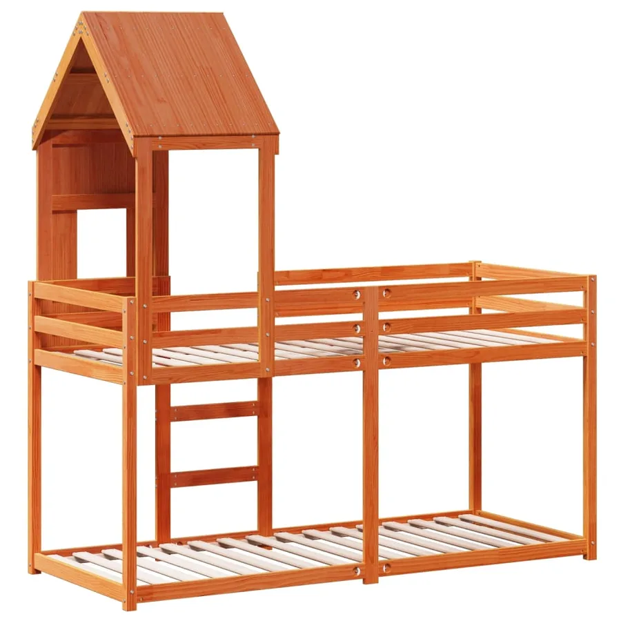 Lit superposé sans matelas cire marron 80x200 cm pin massif - 6