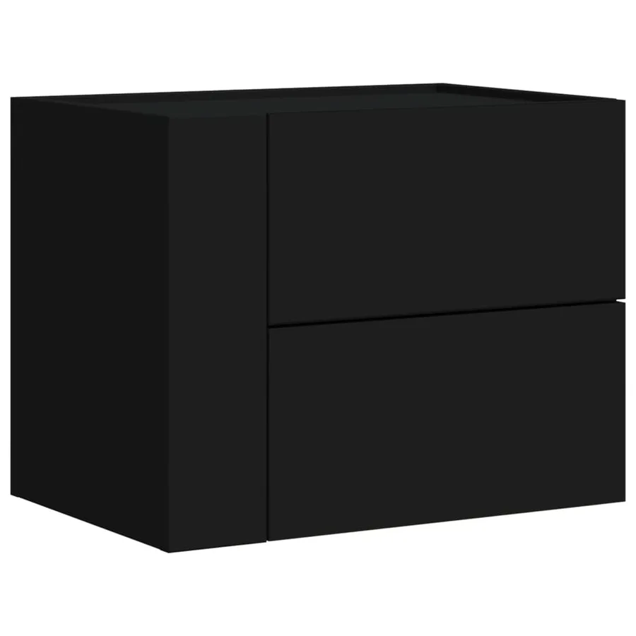 Table de chevet murale noir 45x30x35 cm - 2