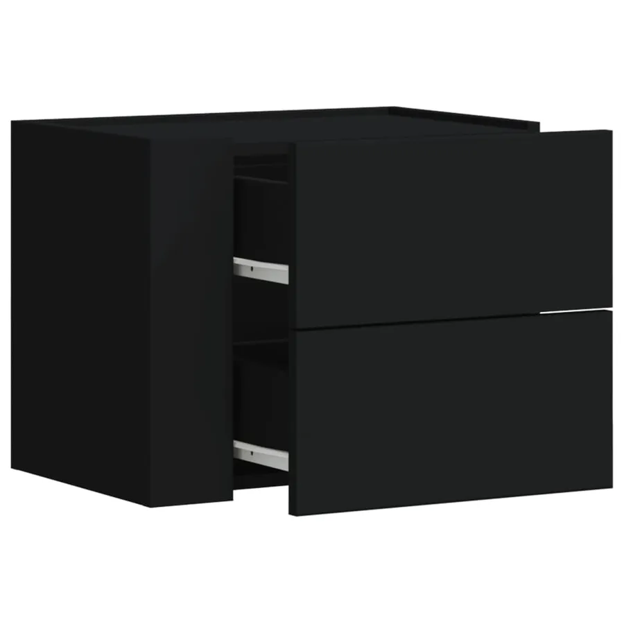 Table de chevet murale noir 45x30x35 cm - 7