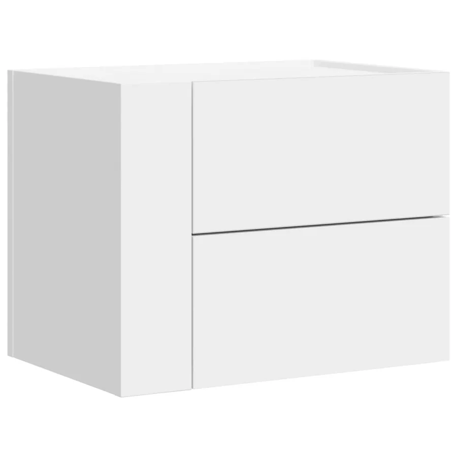 Table de chevet murale blanc 45x30x35 cm - 2