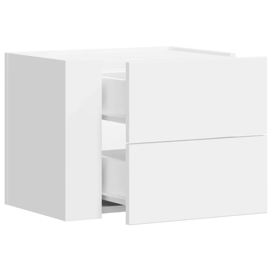 Table de chevet murale blanc 45x30x35 cm - 7