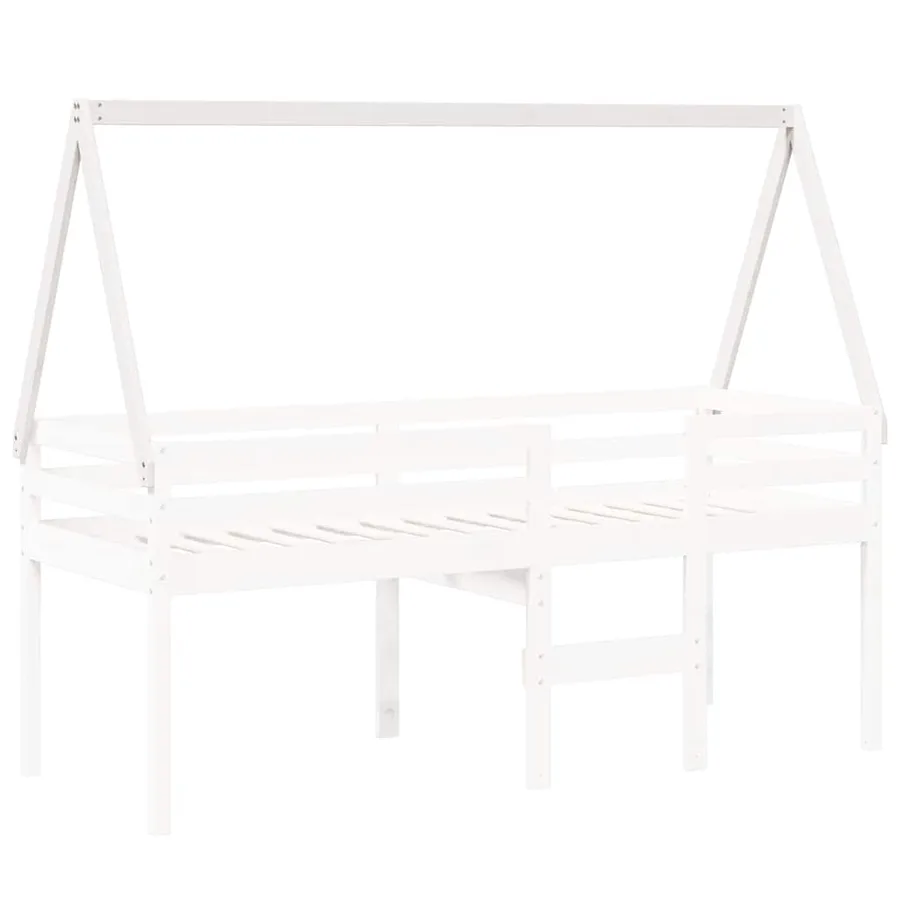 Toit de lit pour enfants blanc 199x80,5x88cm bois de pin massif - 3