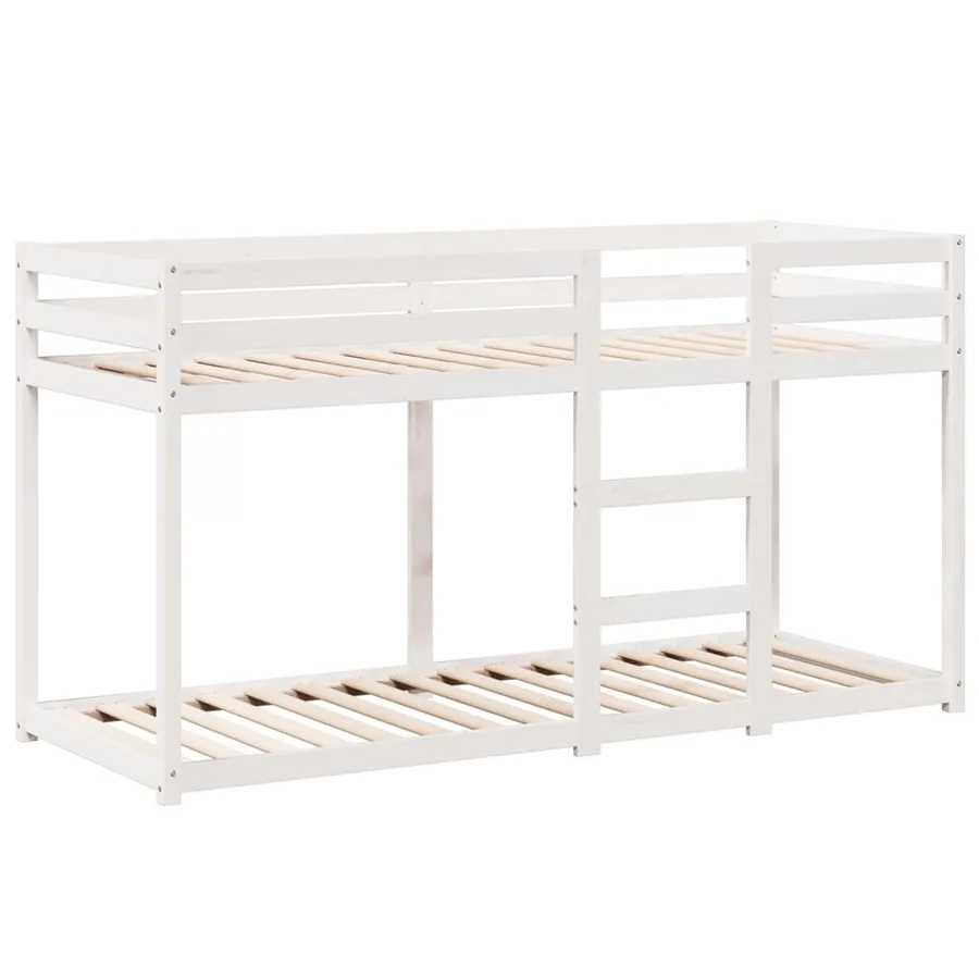 Lit superposé sans matelas blanc 75x190 cm bois de pin massif - 7