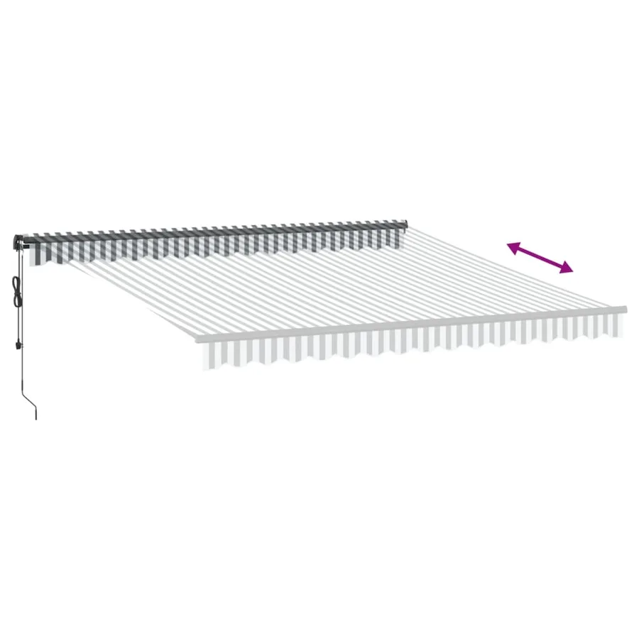 Auvent rétractable automatique anthracite et blanc 400x350 cm - 5