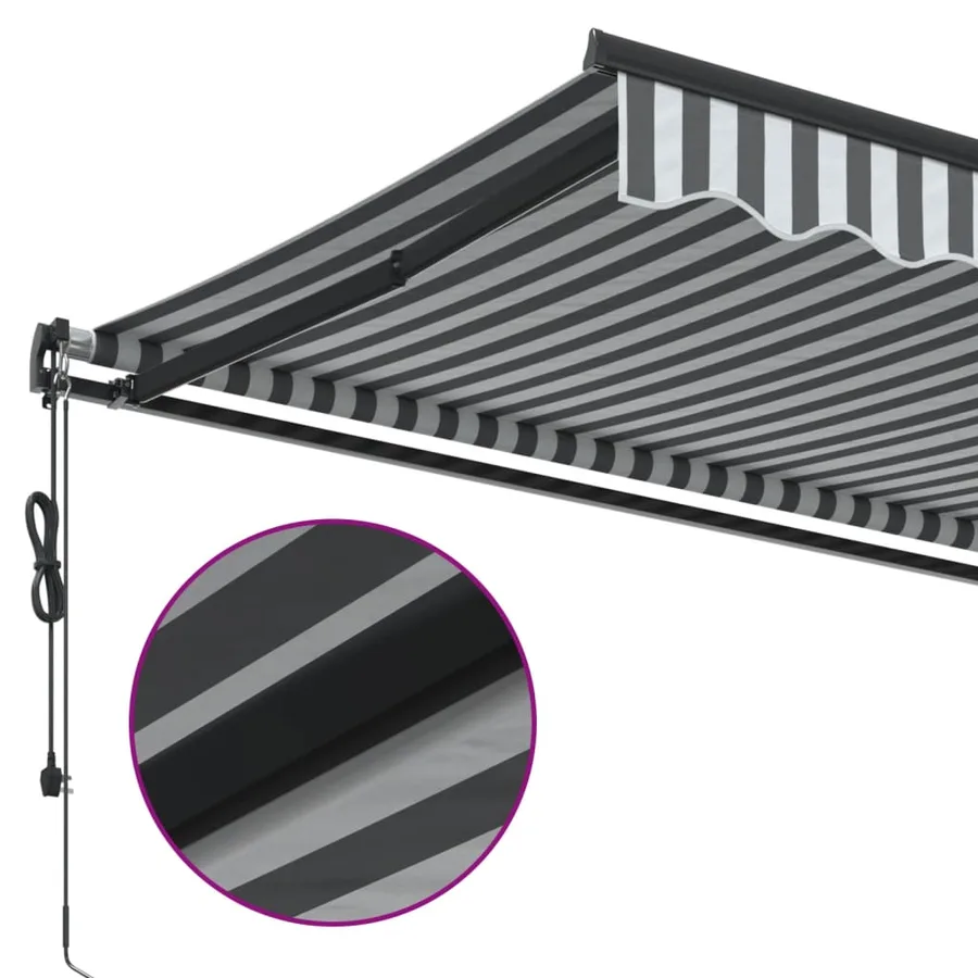Auvent rétractable automatique anthracite et blanc 400x350 cm - 7
