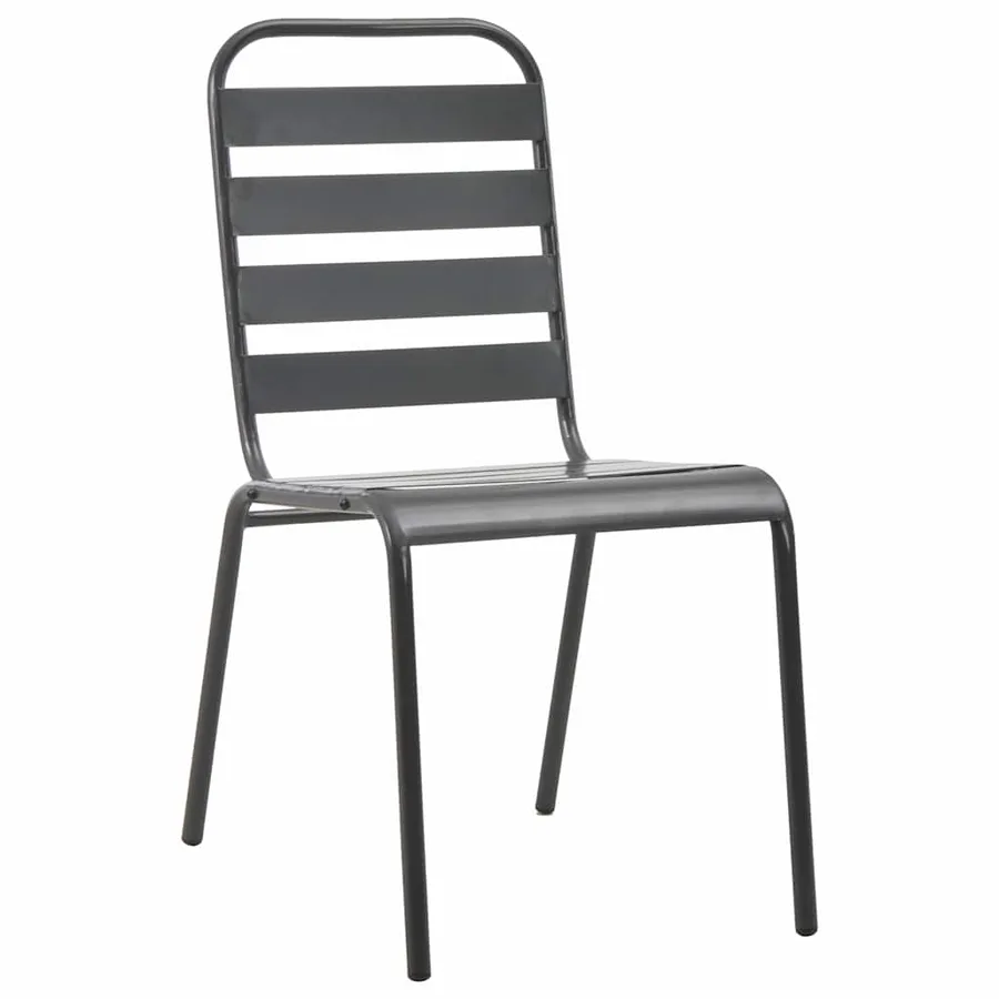 Ensemble de chaises de jardin empilables 5 pcs anthracite - 4