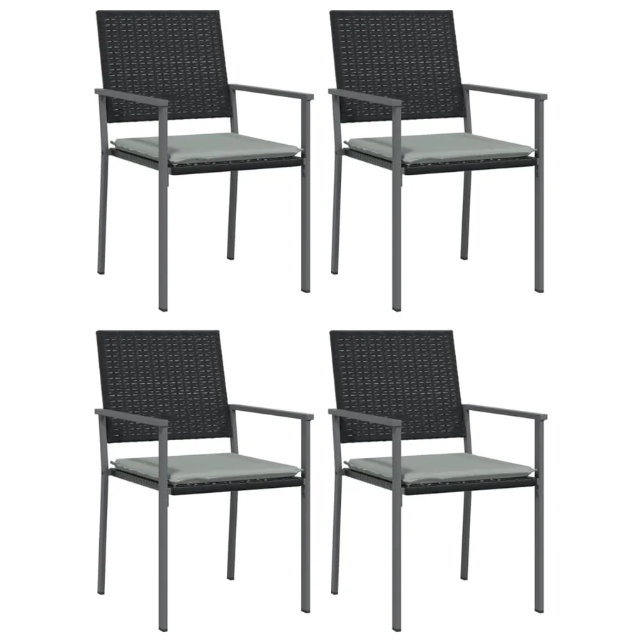 Ensemble à manger de jardin 5 pcs coussins résine tressée acier - 4