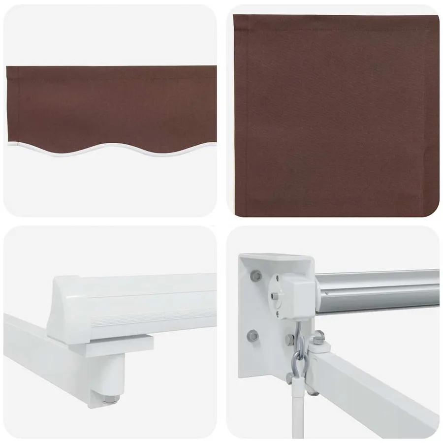 Auvent manuel rétractable marron 300x250 cm - 9