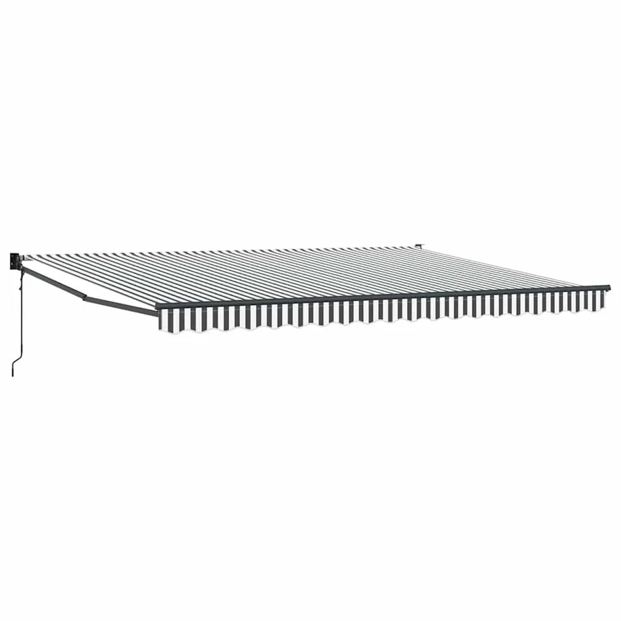 Auvent rétractable anthracite et blanc 4,5x3 m tissu/aluminium - 2