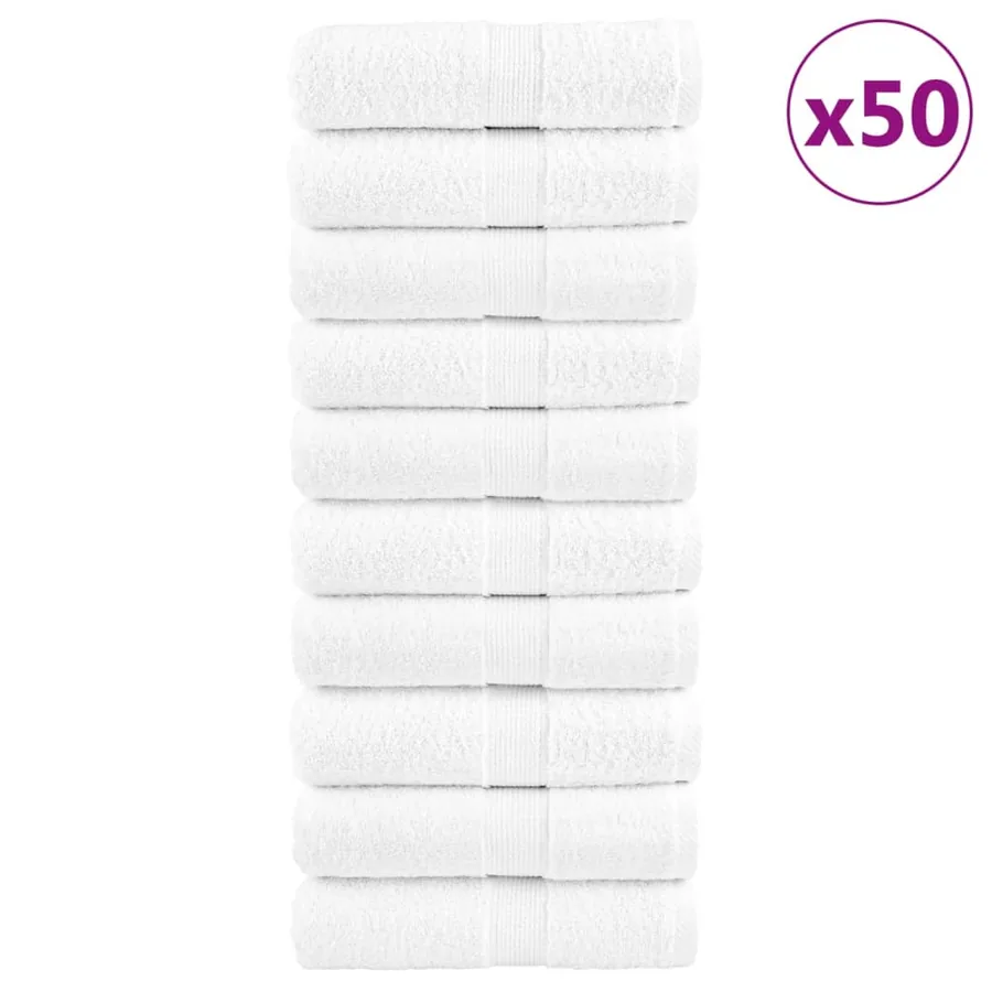 Serviettes de toilette premium SOLUND 50 pièces Blanc 30 x 30 cm 600 g/m²