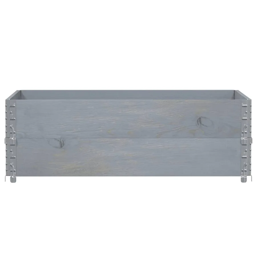 Jardinière gris 120x80 cm bois massif de pin - 3