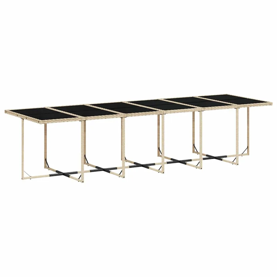 Ensemble à manger de jardin et coussins 17 pcs beige - 3