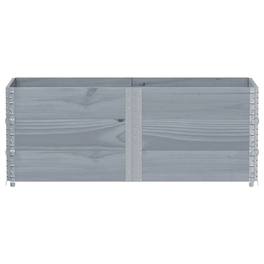 Jardinière gris 150x50 cm bois massif de pin - 3