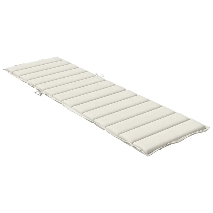 Coussin de chaise longue crème mélangé 200x70x4 cm tissu - 4